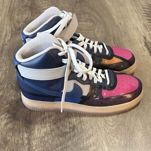 Nike Air Force 1 Navy and White Athletic Shoes